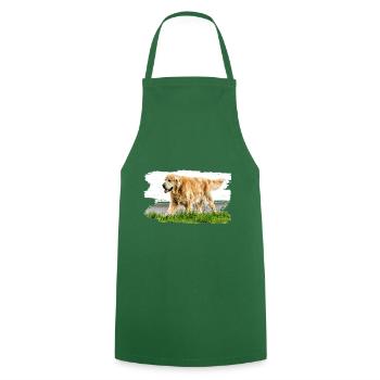 Golden Retriever a un tempérament affligé - Tablier de cuisine - vert foncé - Devant - AI Model Male 185 dark (185cm)