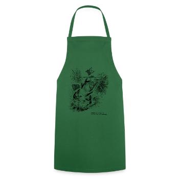 Thelwell Compleat Tangler Cartoon Fish On Rod - Cooking Apron - green - Front - AI Model Male 185 dark (185cm)