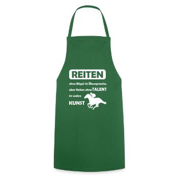 Reiten Spruch Ohne Bügel Ohne Talent Reitschüler - Kochschürze - Grün - Vorne - AI Model Male 185 dark (185cm)