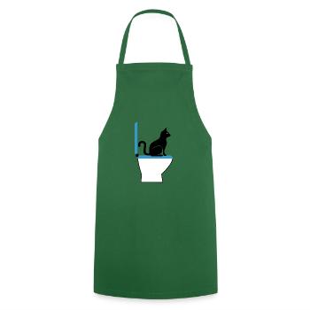 Katzenklo Blau - Geschenk für Katzenfreunde - Kochschürze - Grün - Vorne - AI Model Male 185 dark (185cm)