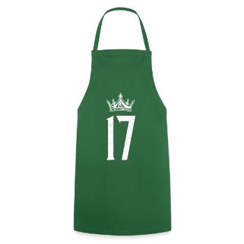17 Couronne de nombre - Tablier de cuisine - vert foncé - Devant - AI Model Male 185 dark (185cm)