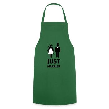 just married - Tablier de cuisine - vert foncé - Devant - AI Model Male 185 dark (185cm)