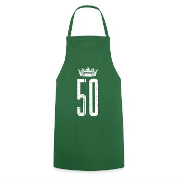 50 number crown - Cooking Apron - green - Front - AI Model Male 185 dark (185cm)