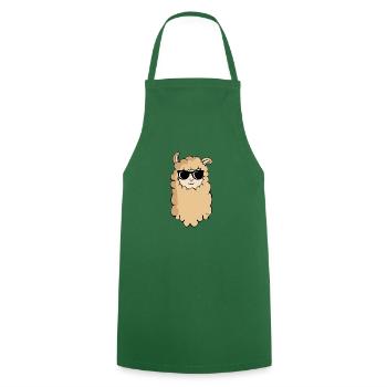 Cool brown alpaca head design cool llama head - Cooking Apron - green - Front - AI Model Male 185 dark (185cm)