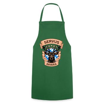 Servus Bavaria - Hirsch, Bier & bayrische Kultur - Kochschürze - Grün - Vorne - AI Model Male 185 dark (185cm)