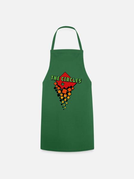 Orange Squares Green Circles - Cooking Apron - green