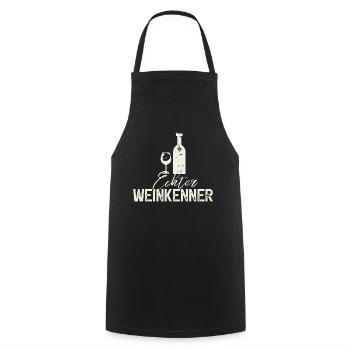 Echter Weinkenner, Weisswein Wein - Kochschürze - Schwarz - Vorne - AI Model Male 185 dark (185cm)