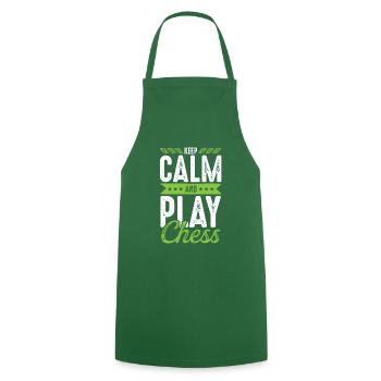 Gardez le calme des échecs - Tablier de cuisine - vert foncé - Devant - AI Model Male 185 dark (185cm)