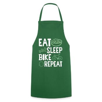 eat sleep bike repeat - Kochschürze - Grün - Vorne - AI Model Male 185 dark (185cm)