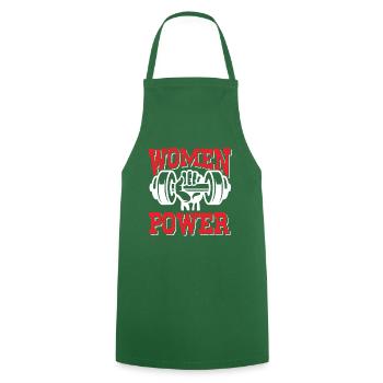 gymnase de puissance des femmes - Tablier de cuisine - vert foncé - Devant - AI Model Male 185 dark (185cm)