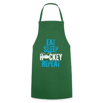 eat sleep hockey repeat - Cooking Apron - green - Front - AI Model Male 185 dark (185cm)