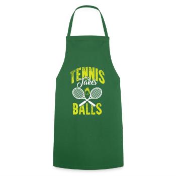 tennis drôle de sort - Tablier de cuisine - vert foncé - Devant - AI Model Male 185 dark (185cm)