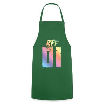 Bff 01 Beste Freunde - Kochschürze - Grün - Vorne - AI Model Male 185 dark (185cm)