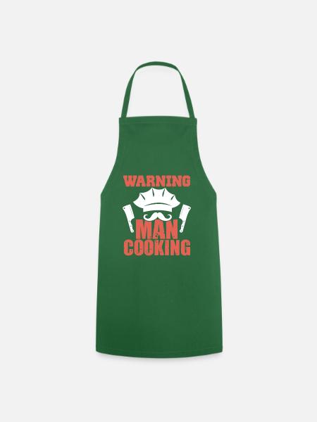 warnung mann kochen - Kochschürze - Grün