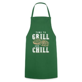 grill and chill - Kochschürze - Grün - Vorne - AI Model Male 185 dark (185cm)