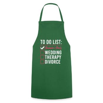to do list bachelor - Cooking Apron - green - Front - AI Model Male 185 dark (185cm)