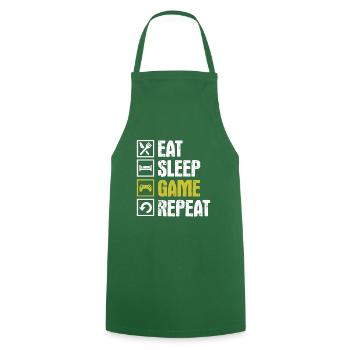 eat sleep game repeat - Tablier de cuisine - vert foncé - Devant - AI Model Male 185 dark (185cm)