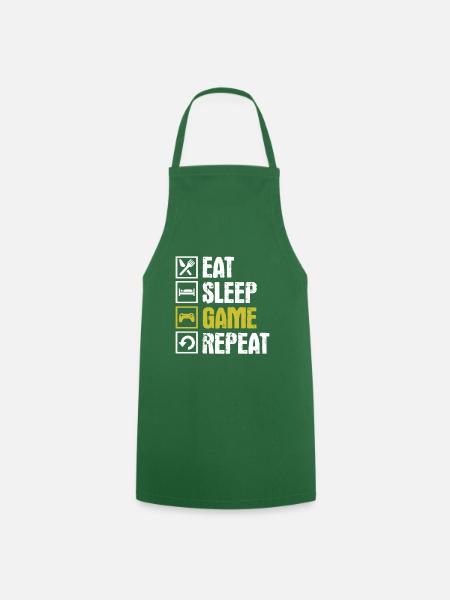 eat sleep game repeat - Kochschürze - Grün