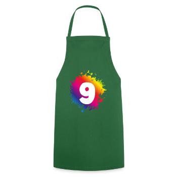 9 Number of blobs - Cooking Apron - green - Front - AI Model Male 185 dark (185cm)