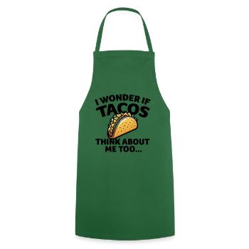 I Wonder if TACOS Think about Me Too - Black - Cooking Apron - green - Front - AI Model Male 185 dark (185cm)