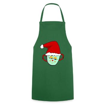 Weihnacht Tasse für dein Weihnachtsoutfit - Kochschürze - Grün - Vorne - AI Model Male 185 dark (185cm)