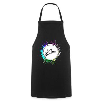 Symbole d’avion à réaction - Tablier de cuisine - noir - Devant - AI Model Male 185 dark (185cm)
