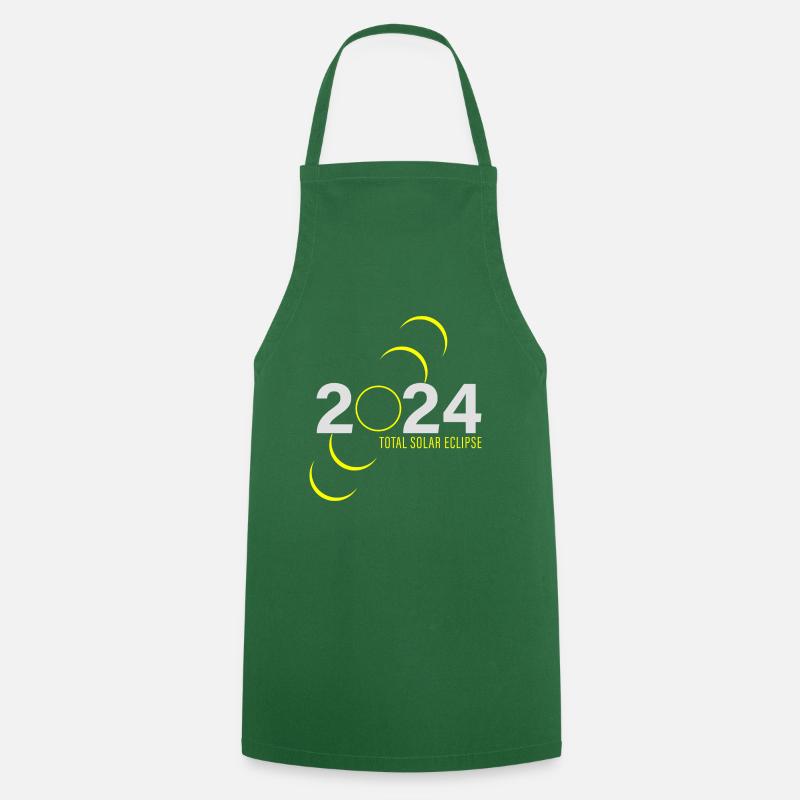 2024 Total Solar Eclipse - Witness the Darkness - Cooking Apron - green