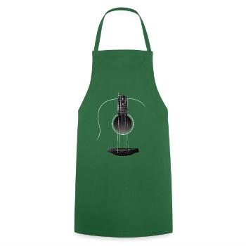 ACOUSTIC GUITAR T SHIRT, UNPLUGGED AND NATURAL - Cooking Apron - green - Front - AI Model Male 185 dark (185cm)