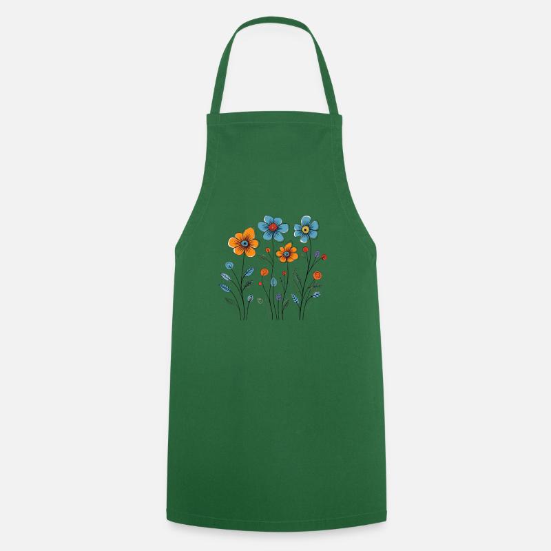 Flower Mix - Cooking Apron - green