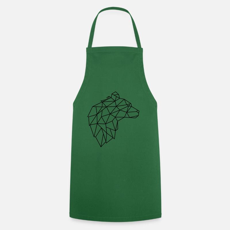 Ours géométrie baer nature forêt idée cadeau - Tablier de cuisine - vert foncé