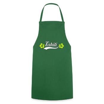 Tahiti hibiscus - Tablier de cuisine - vert foncé - Devant - AI Model Male 185 dark (185cm)
