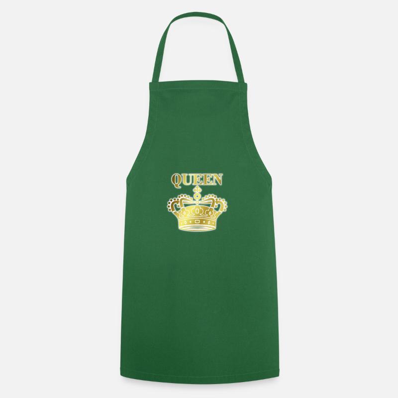 Queen crown gold with shadow - Cooking Apron - green