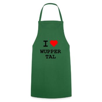 I love Wuppertal / Ich liebe Wuppertal - Kochschürze - Grün - Vorne - AI Model Male 185 dark (185cm)