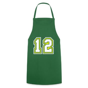 Symbole de 12 chiffres - Tablier de cuisine - vert foncé - Devant - AI Model Male 185 dark (185cm)