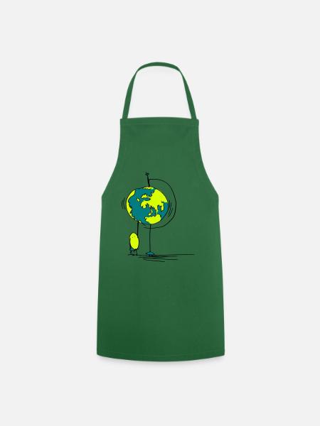 Travel with your finger on the globe - Cooking Apron - green