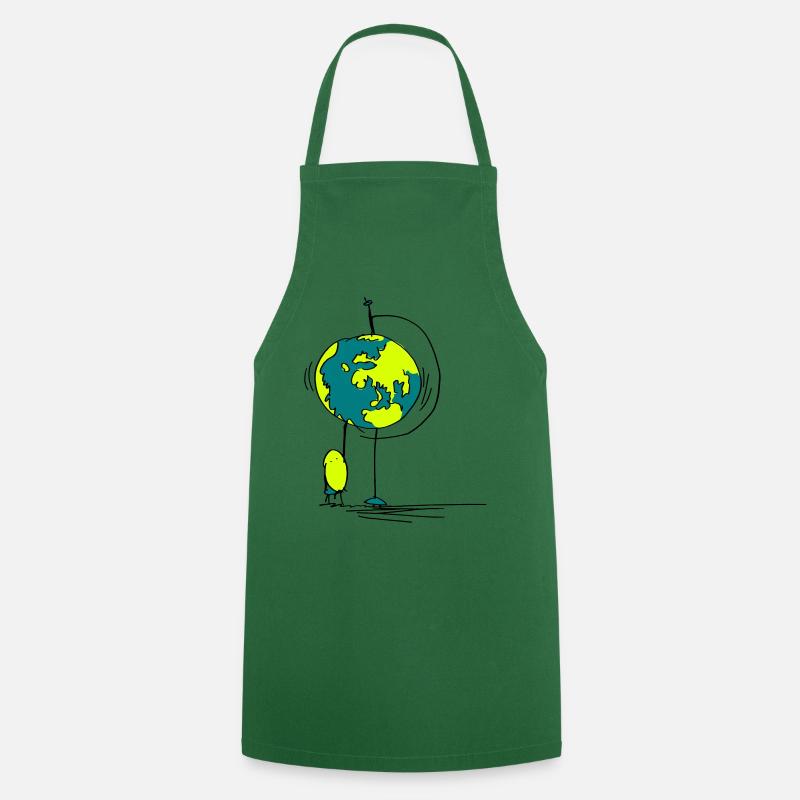 Voyagez avec votre doigt sur le globe - Tablier de cuisine - vert foncé