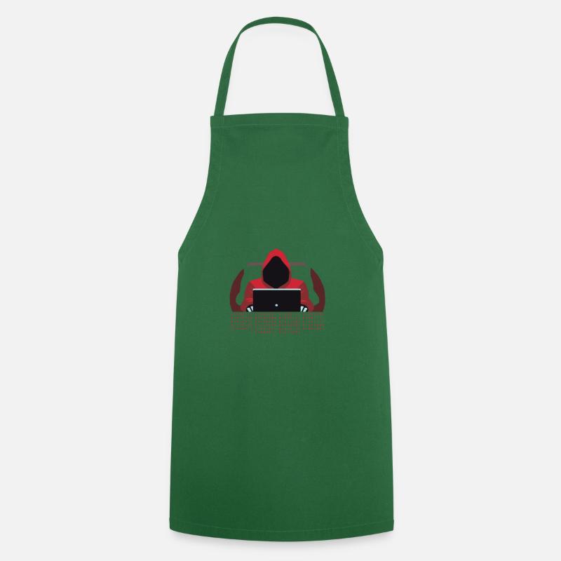 Hacker Binary Code - Cooking Apron - green