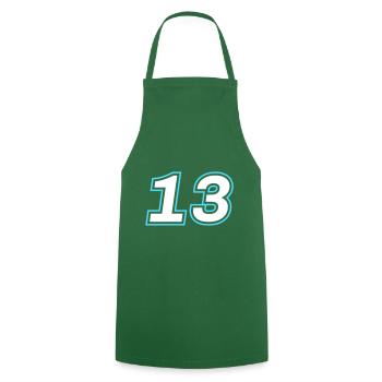 13 symbole de nombre - Tablier de cuisine - vert foncé - Devant - AI Model Male 185 dark (185cm)
