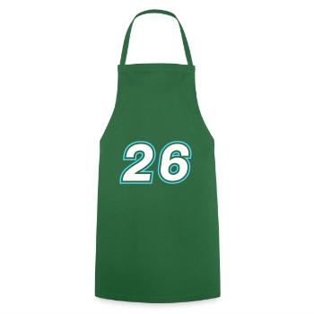 26 nombre symbole - Tablier de cuisine - vert foncé - Devant - AI Model Male 185 dark (185cm)