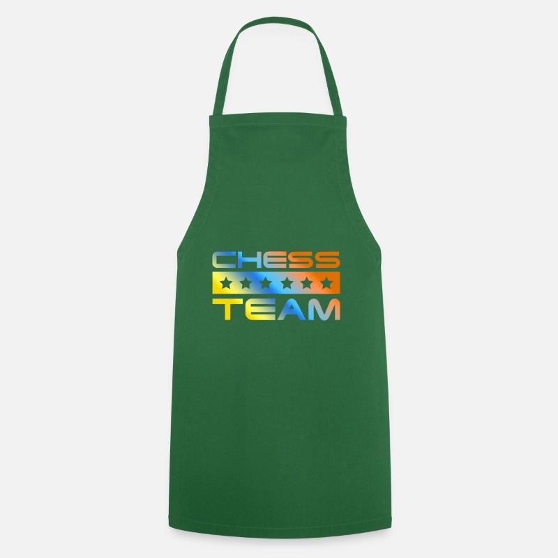 Équipe d’échecs colorée - Tablier de cuisine - vert foncé