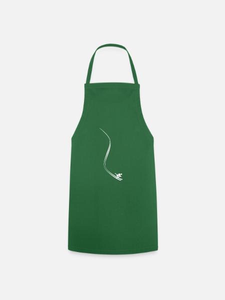 ski white - Cooking Apron - green