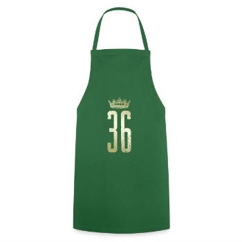 36 number crown - Cooking Apron - green - Front - AI Model Male 185 dark (185cm)