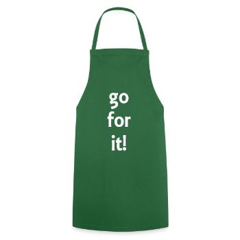 go for it! - Sprüche - Geschenk - Kochschürze - Grün - Vorne - AI Model Male 185 dark (185cm)
