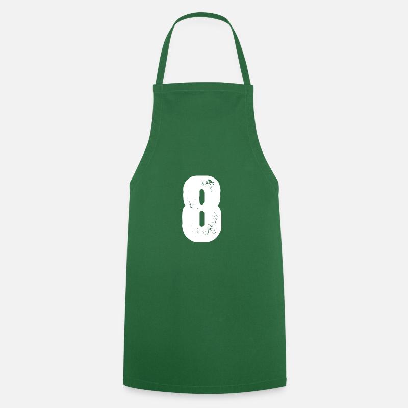 8 Maillot numéro - Tablier de cuisine - vert foncé