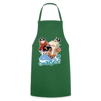 The pirate Barbarossa - Cooking Apron - green - Front - AI Model Male 185 dark (185cm)