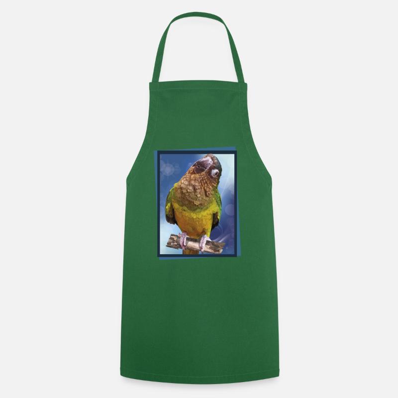 Dirty Face Parrot - Cooking Apron - green