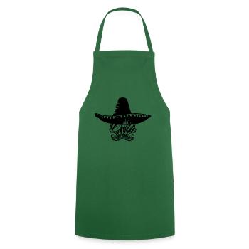 chapeau sombrero squelette mexique - Tablier de cuisine - vert foncé - Devant - AI Model Male 185 dark (185cm)