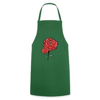 rose flower - Cooking Apron - green - Front - AI Model Male 185 dark (185cm)