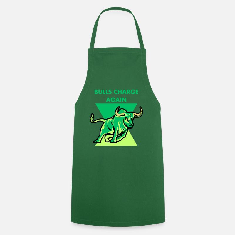 Bulls Charge Again - Cooking Apron - green