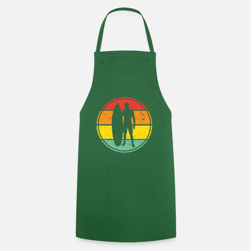 Retro Surfer Silhouette - Kochschürze - Grün